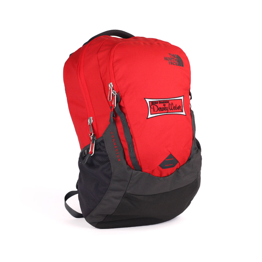 Red and black hot sale north face backpack