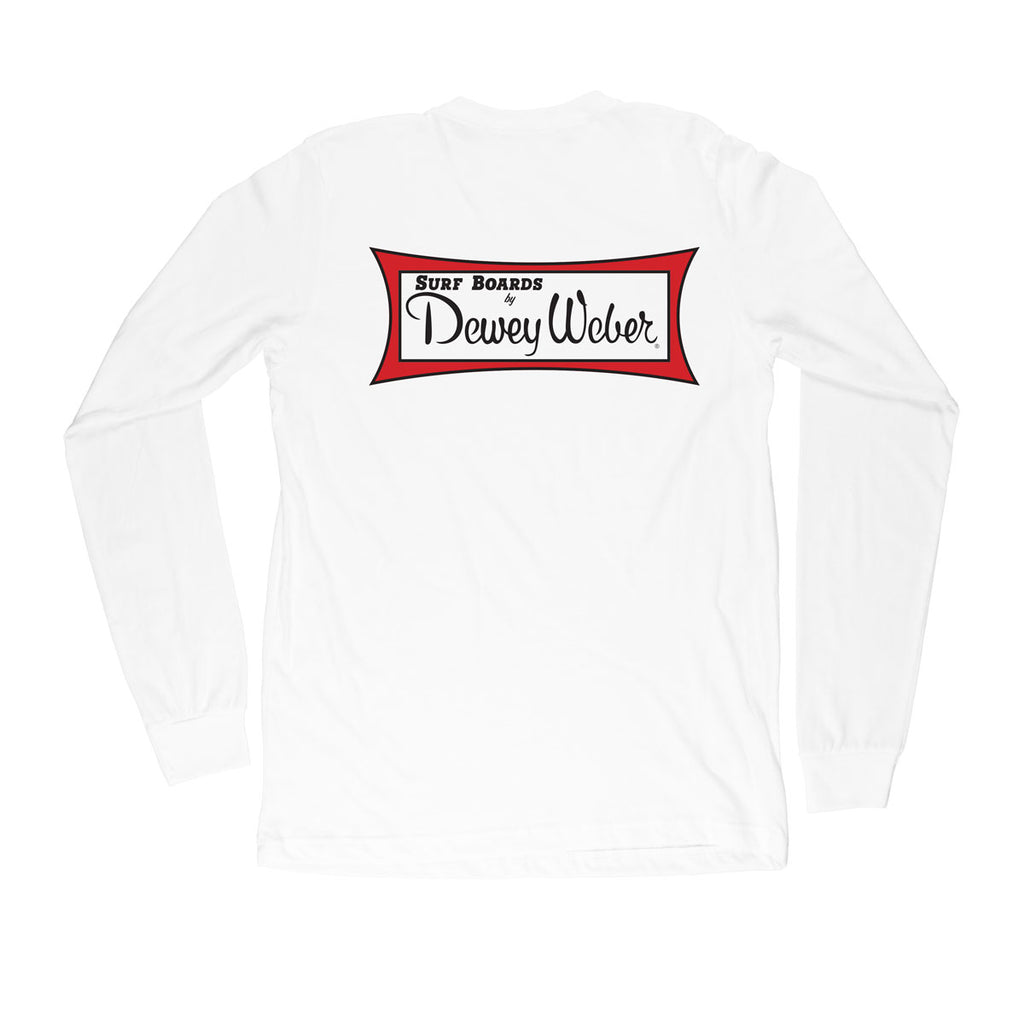 White Dewey Weber Classic Logo Long Sleeve T Shirt Dewey Weber Surfboards